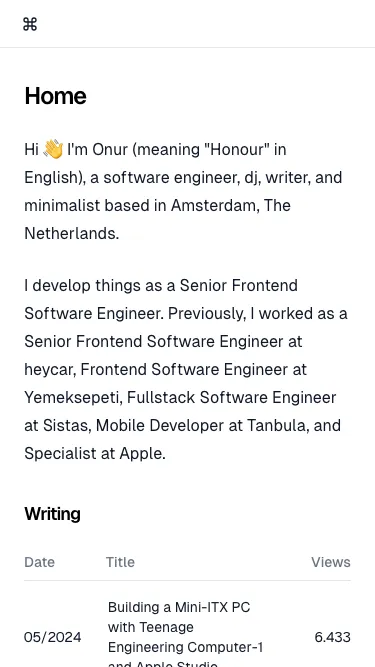 Onur.dev preview
