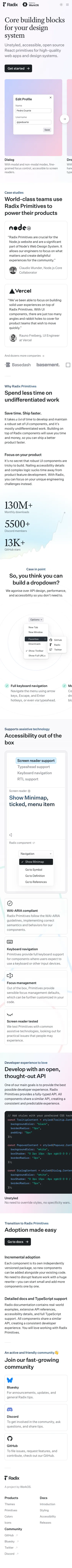 Radix UI preview