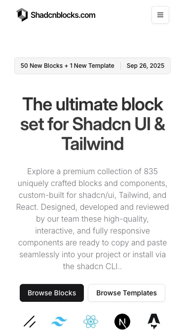 Shadcn Blocks preview