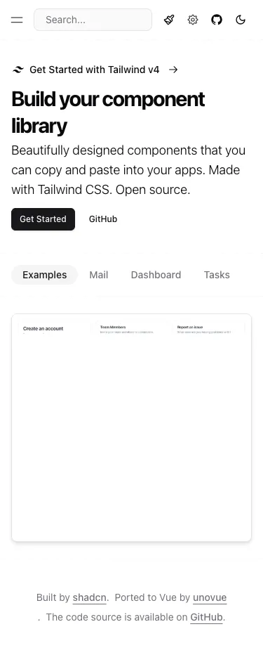 Shadcn Vue preview