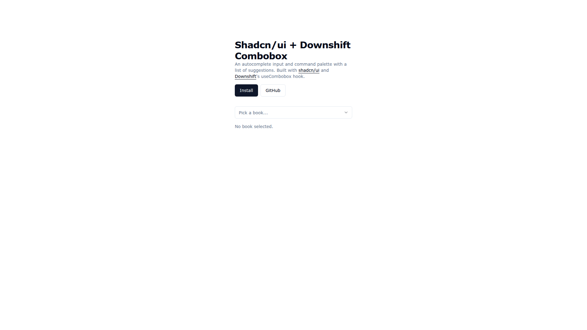 Downshift Shadcn Combobox