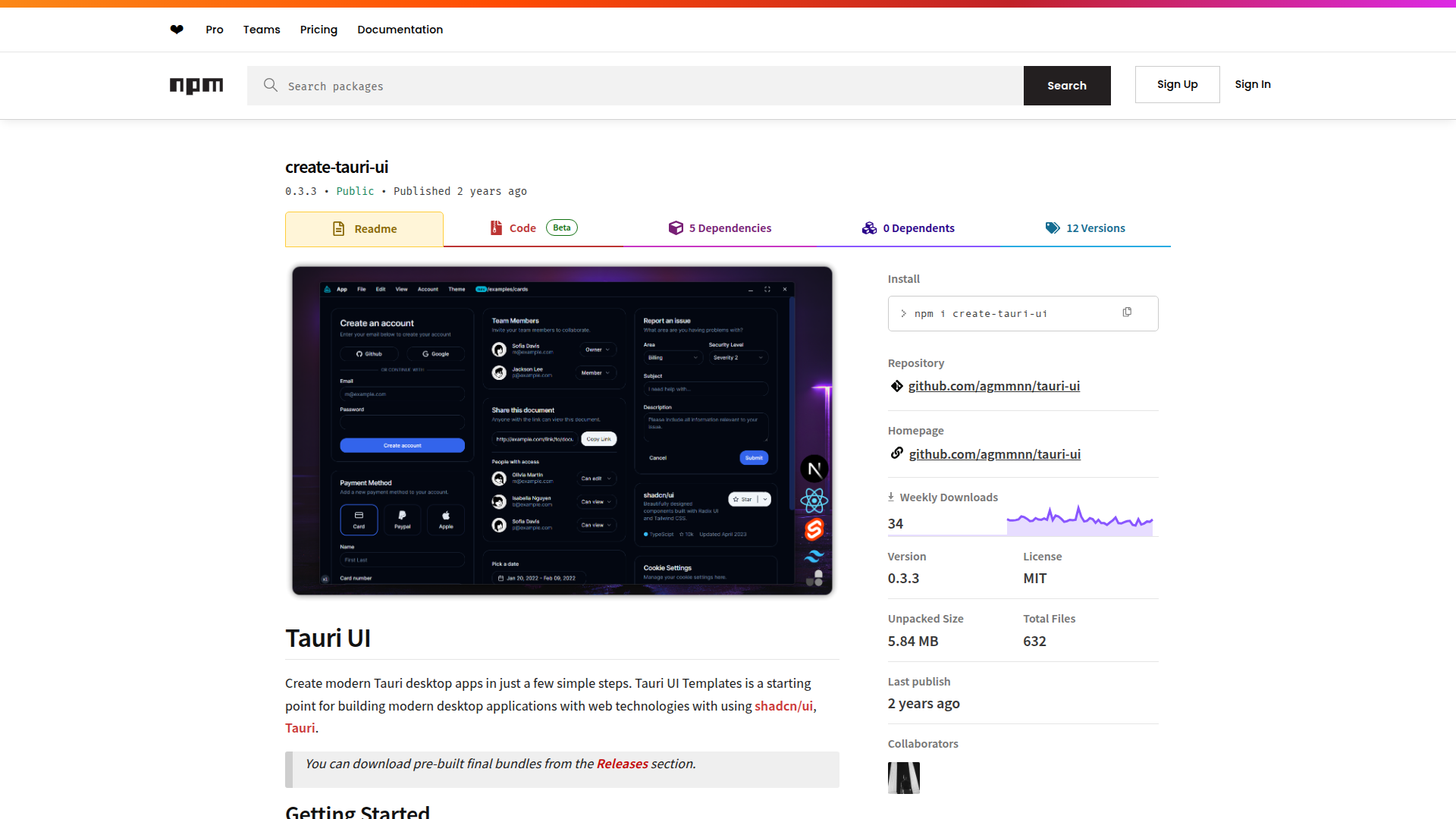 Tauri UI