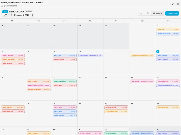 Calendar recently added example