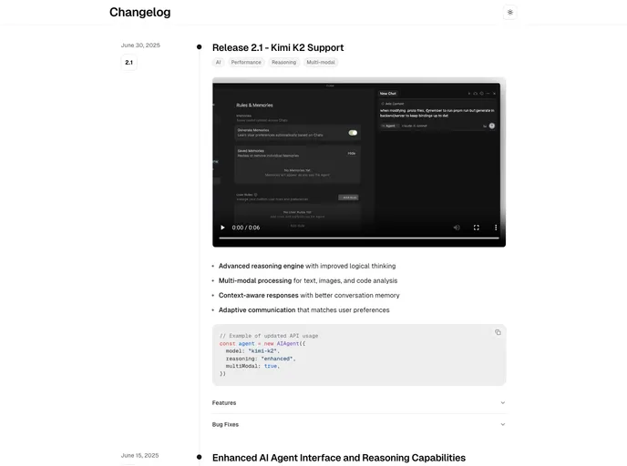 Changelog Template