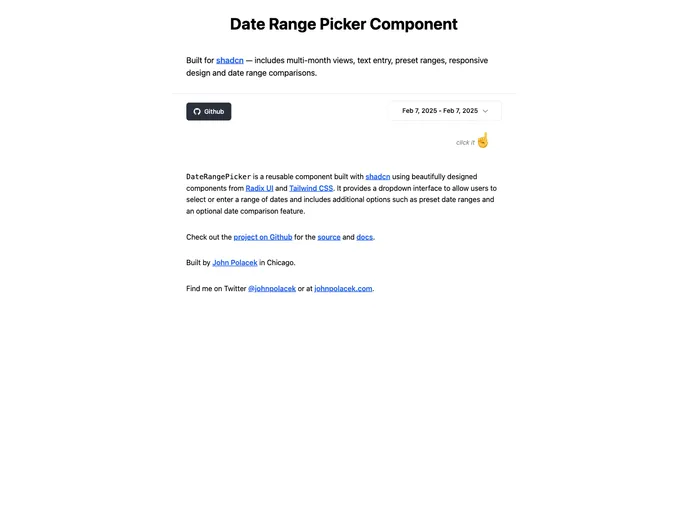 Date Range Picker For Shadcn