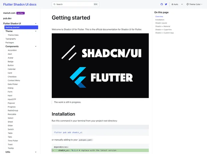Flutter Shadcn UI