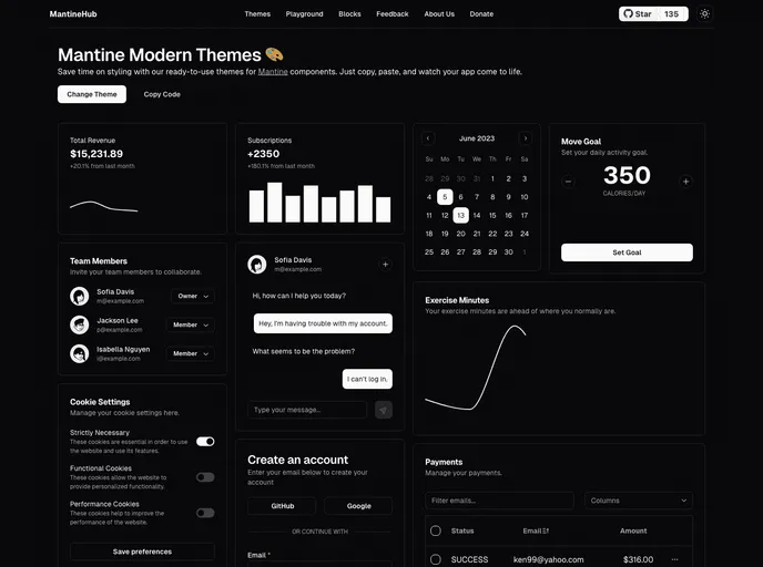 Mantine Theme Builder recently added example