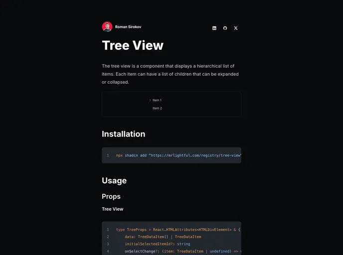 Shadcn Tree View