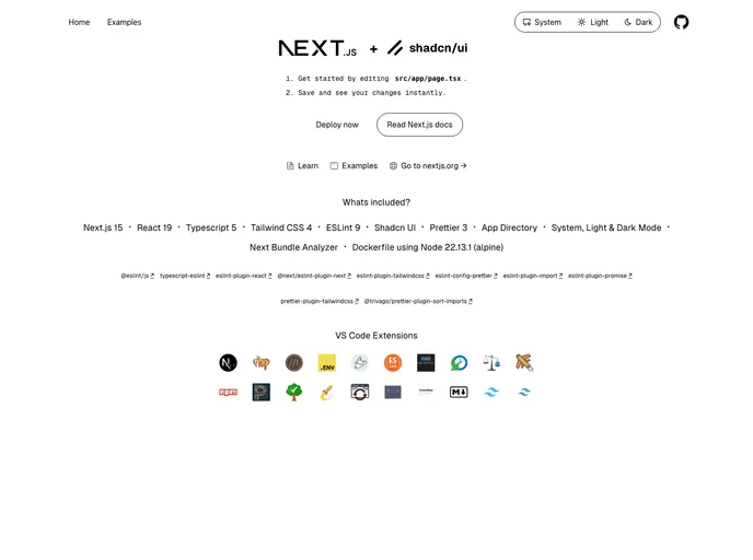 Nextjs 15 Starter Shadcn