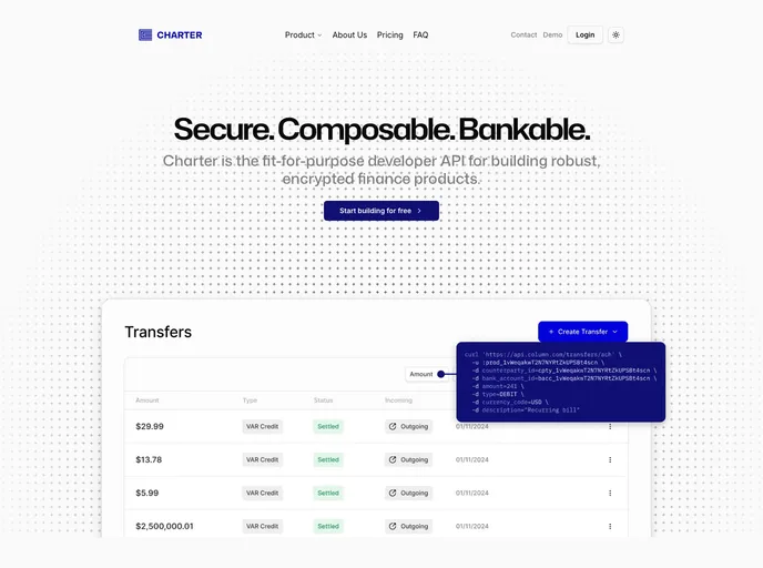 Charter - Nextjs shadcn/ui Template recently added example