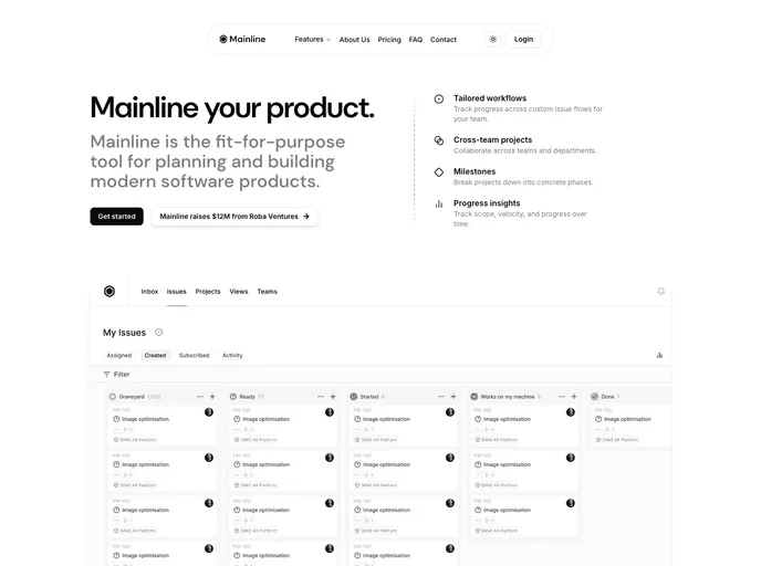 Mainline - Nextjs shadcn/ui Template recently added example