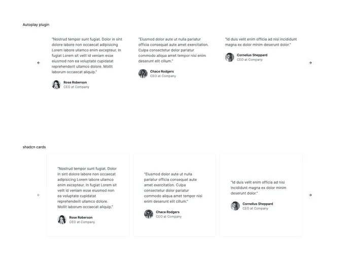 Shadcn Carousel Testimonials
