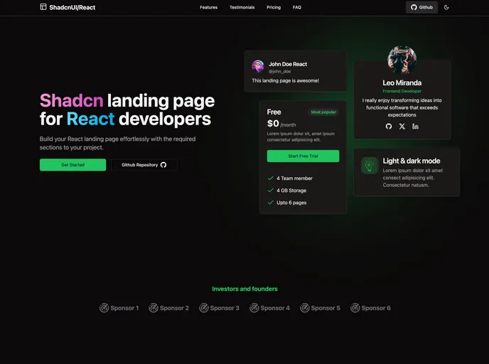Shadcn Landing Page