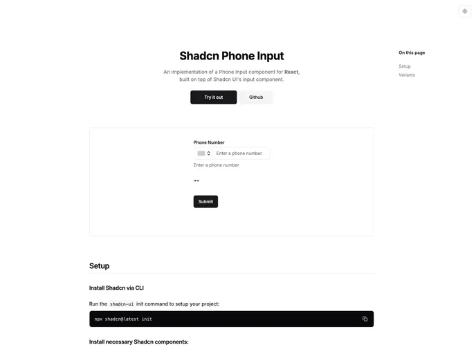 Shadcn Phone Input