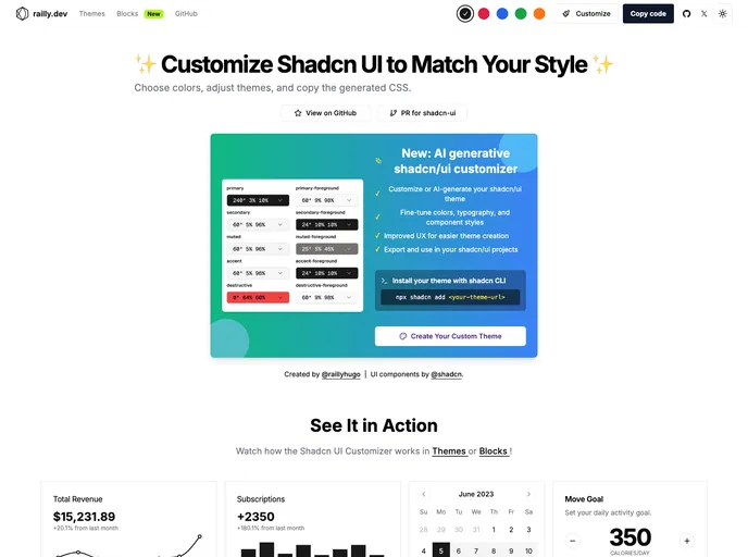 Shadcn UI Customizer