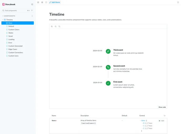 Shadcn Timeline