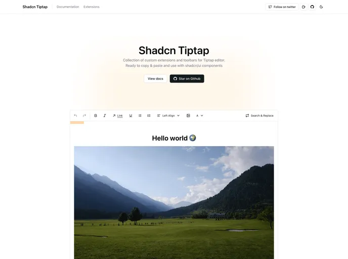 Shadcn Tiptap