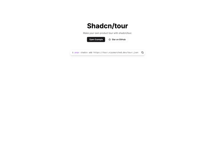 Shadcn Tour
